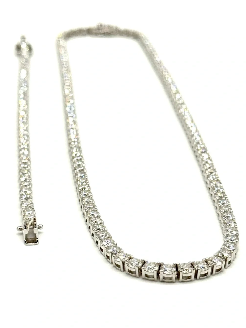 925 Silver, 4mm Moissanite Tennis Chain & Bracelet Set